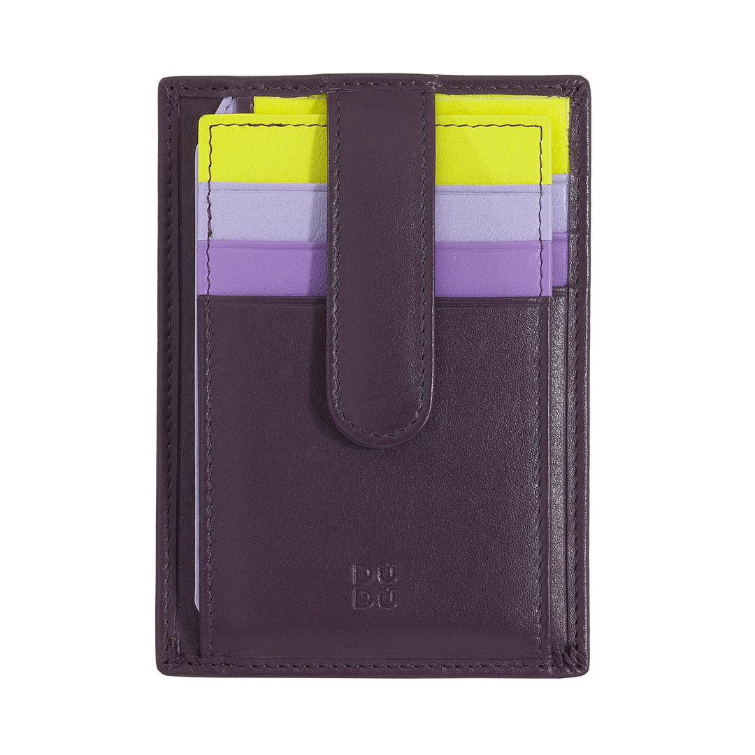 DUDU Credit Card holder in Slim Men's Slim Men Woman Multicolor Leather With 9 Slot and Safety Closure