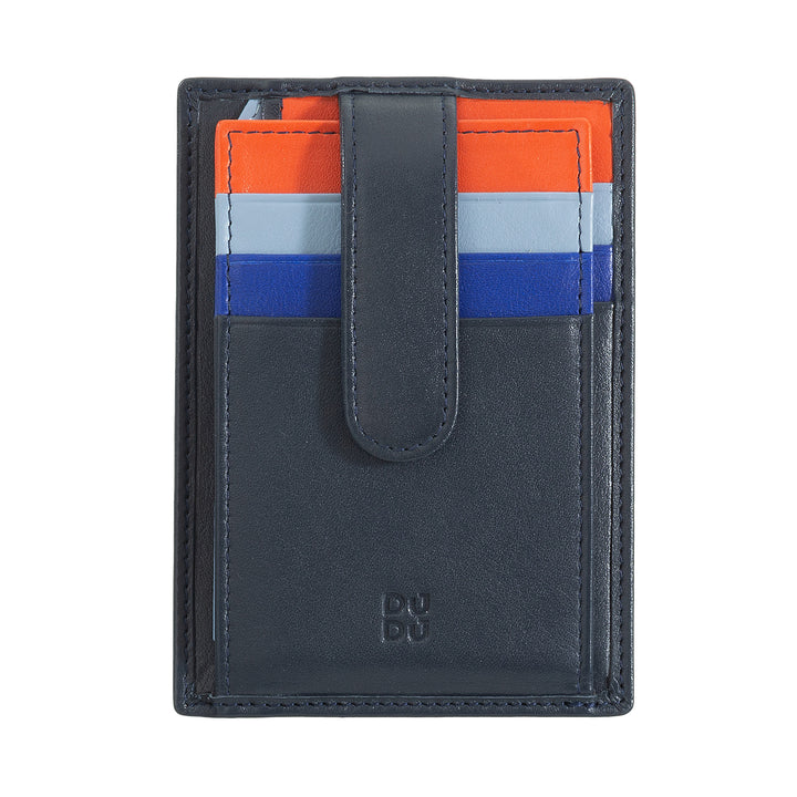 DUDU Credit Card holder in Slim Men's Slim Men Woman Multicolor Leather With 9 Slot and Safety Closure