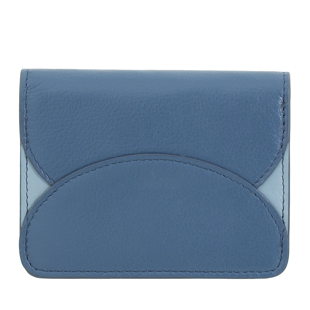 DUDU Compact Leather Accordion Credit Card Holder - Men&