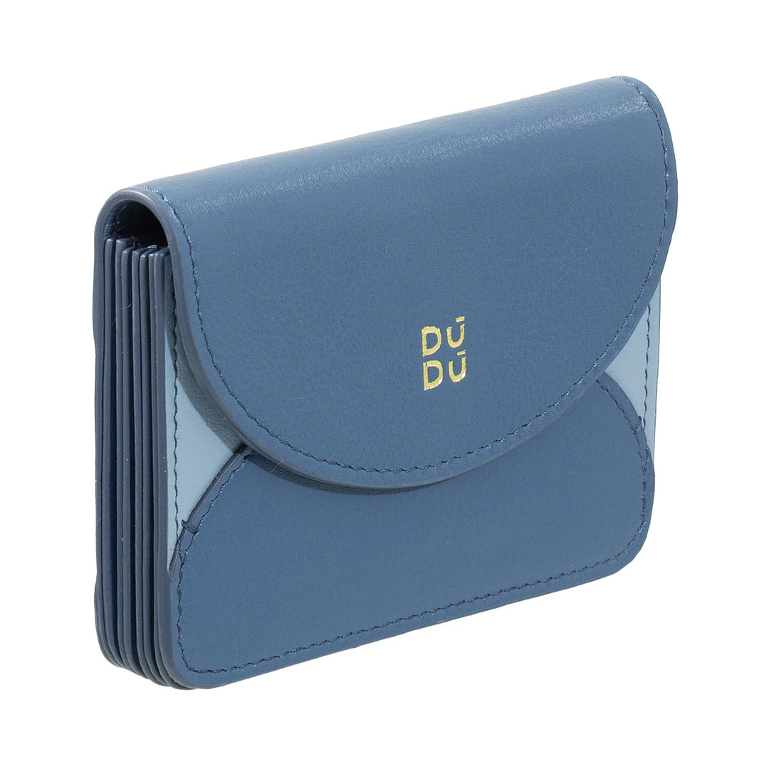 DUDU Compact Leather Accordion Credit Card Holder - Men&