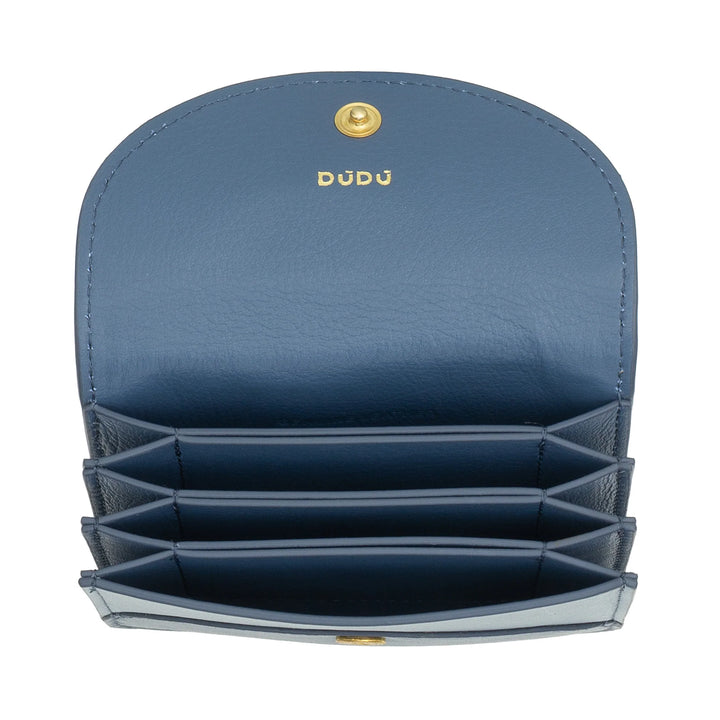 DUDU Compact Leather Accordion Credit Card Holder - Men&