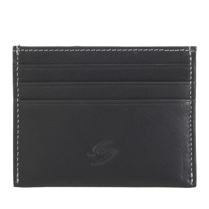 Nuvola Pelle Small Leather Card Holder - Slim Card Holder for Men and Women, Thin Pocket with Pockets for Cards and Business Cards in a Compact Design