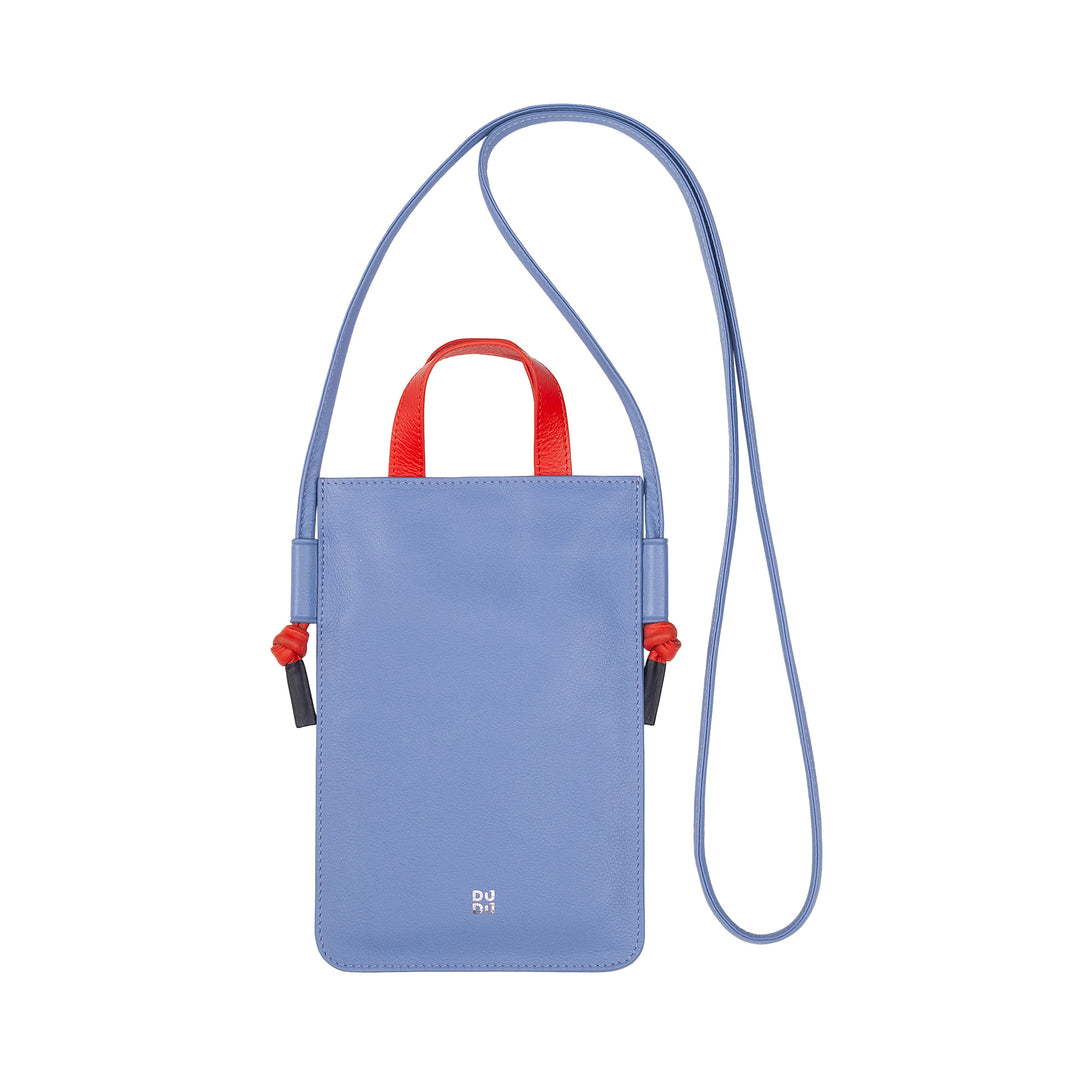 Sac à bandoulière Dudu pour téléphone mobile en cuir réel, support de smartphone avec un col épaule élégant, un sac de téléphone coloré