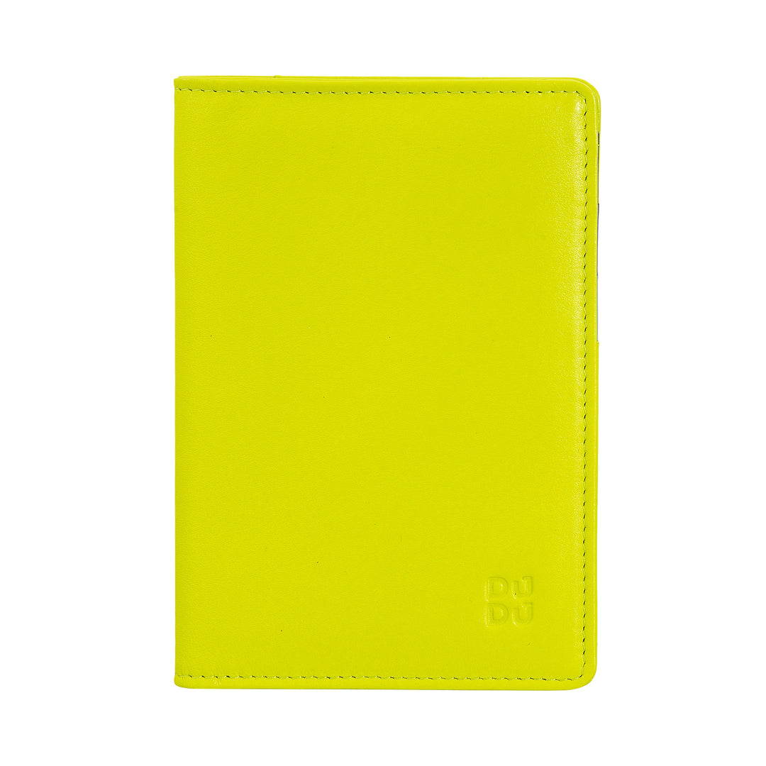 DUDU Multicolor RFID leather passport and credit card holder