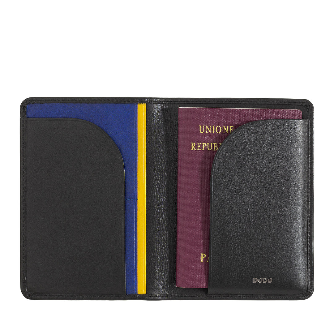 DUDU Case Porta Passport in Travel Leather with RFID protection and credit card holder