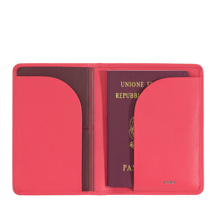 DUDU Case Porta Passport in Travel Leather with RFID protection and credit card holder