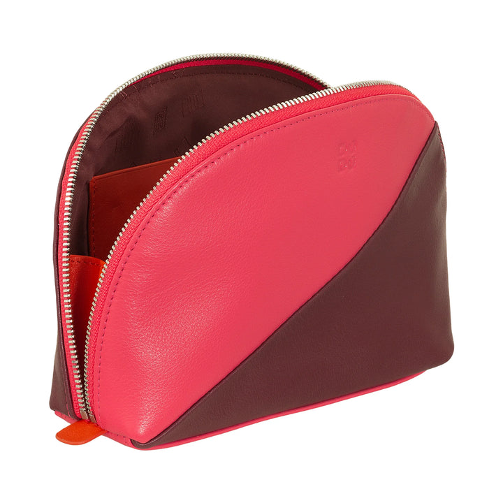 DUDU Make-up-Halter-Clutch aus Leder-Reisetasche mit mehrfarbigem Reißverschluss