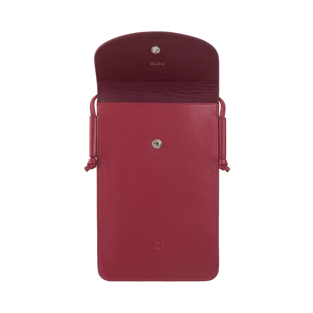 Casse de casse Dudu Coll Coll Leather Coure, support de smartphone jusqu'à 6,7 pouces avec bouton, bandoulière réglable, conception mince