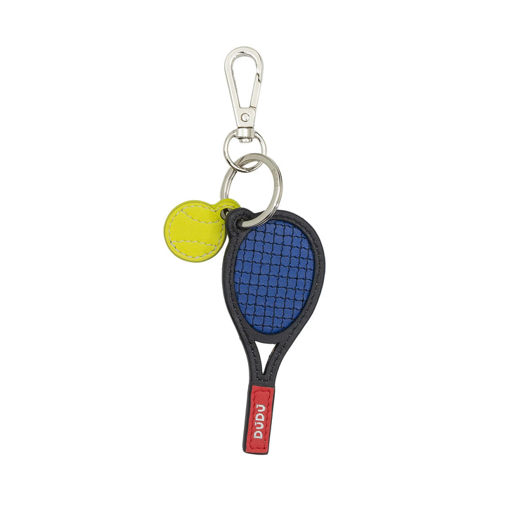 DUDU Porte-clés de raquette de tennis en cuir avec mousqueton – Porte-clés de sport de tennis pour clés, sac ou sac à dos