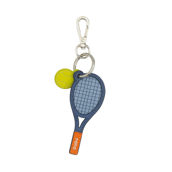 DUDU Porte-clés de raquette de tennis en cuir avec mousqueton – Porte-clés de sport de tennis pour clés, sac ou sac à dos