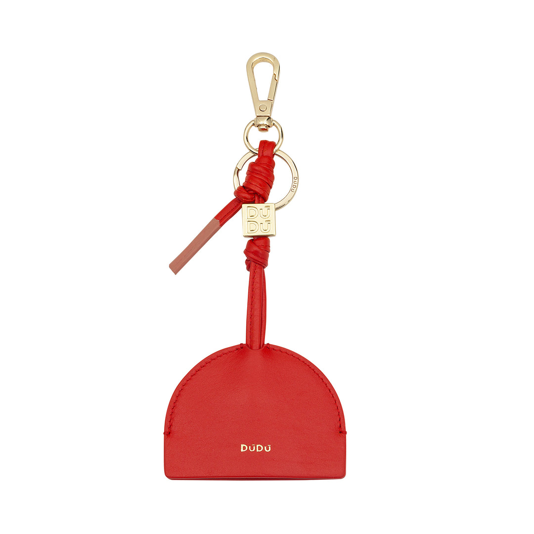 Keychain Dudu en cuir femme femme, porte-clés avec carabiner et 2 anneaux, idéal pour les cadeaux