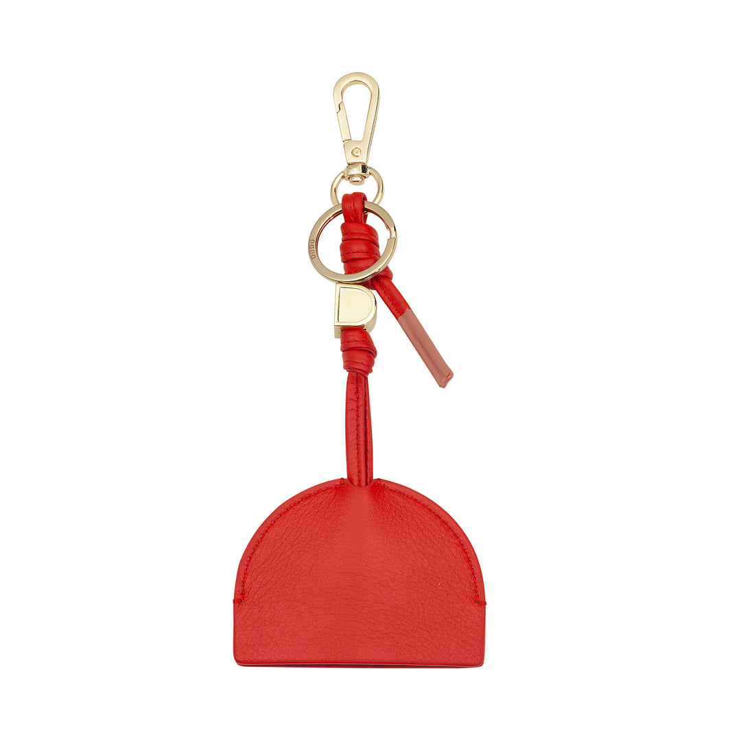 Keychain Dudu en cuir femme femme, porte-clés avec carabiner et 2 anneaux, idéal pour les cadeaux