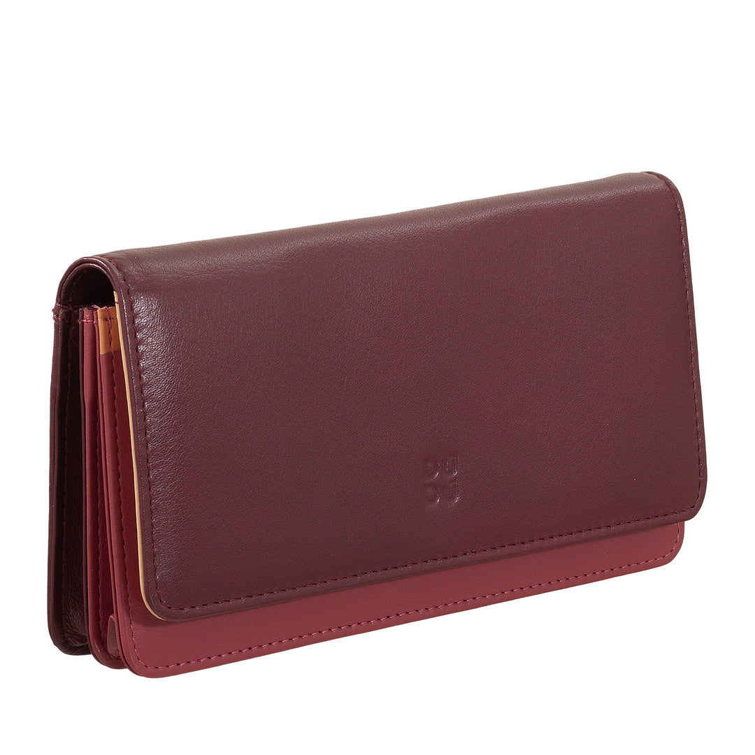 DUDU WORLD WORLD WOMEN IN MULTICOLOR SOFT LEATHER RFID PUN