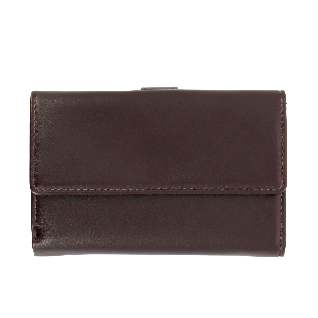 Nuvola leather wallet large woman in nappa leather with door button and 12 credit cards pockets