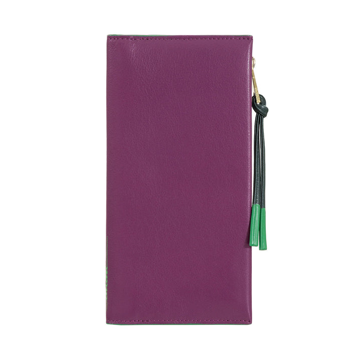 DUDU Grand Portefeuille Fin en Cuir avec Fermeture Éclair pour Femme - Portefeuille Long Vertical élégant avec Porte-Cartes, Poche à Monnaie zippée et Compartiments pour Billets de Banque