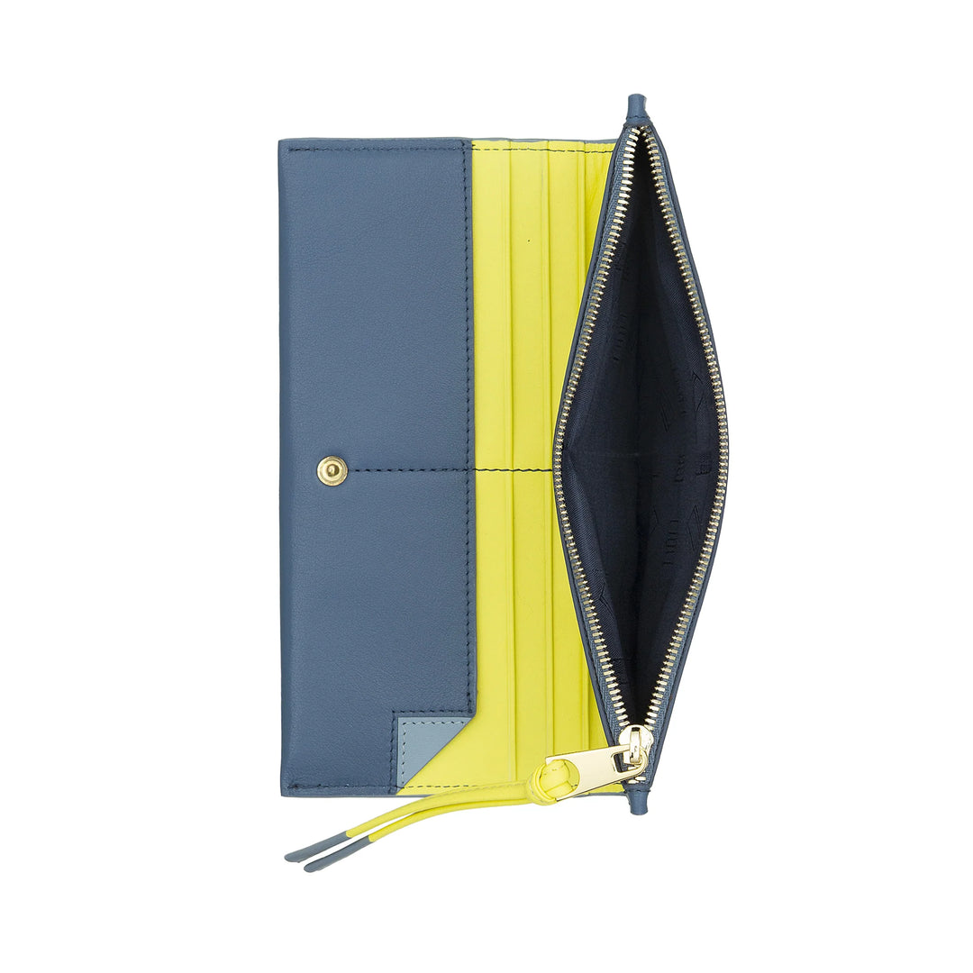 DUDU Damen-Geldbörse aus Leder, groß, schmal, mit Reißverschluss – elegante lange vertikale Buch-Geldbörse mit Kartenhalter, Münzfach mit Reißverschluss und Geldscheinfächern