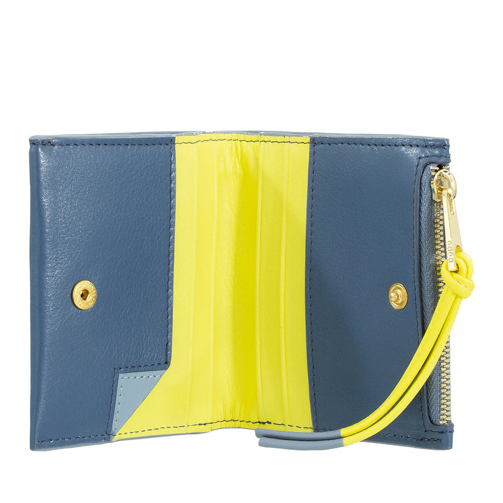 DUDU Petit Portefeuille en Cuir pour Femme avec Fermeture Éclair - Portefeuille Compact Fin avec Porte-Cartes, Poche à Monnaie avec Fermeture Éclair et Billets de Banque