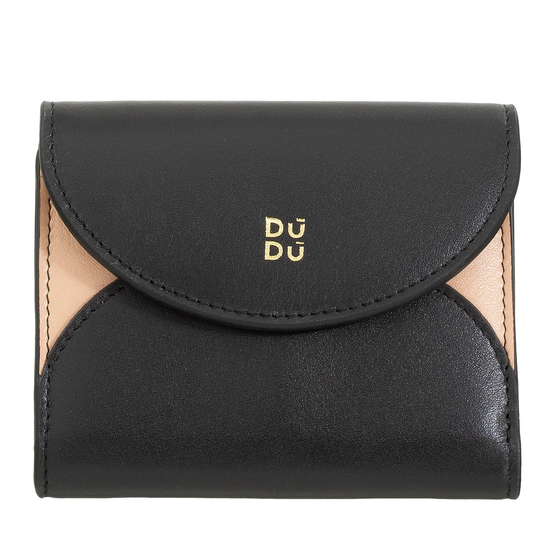 DUDU Portafoglio Donna Piccolo in Pelle Compatto con Porta Carte e Portamonete – Portafogli Donna Vera Pelle Elegante e Capiente
