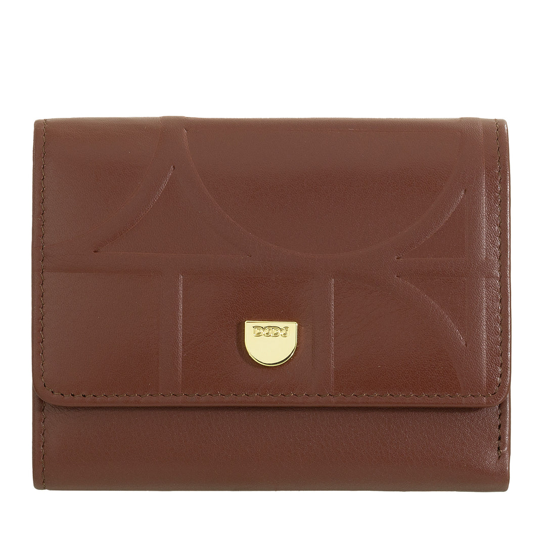 Dudu Women's Women's Woman RFID en réel cuir imprimé, portefeuille avec poche de charnière - sac à main élégant et compact, parfait pour les cartes et les pièces