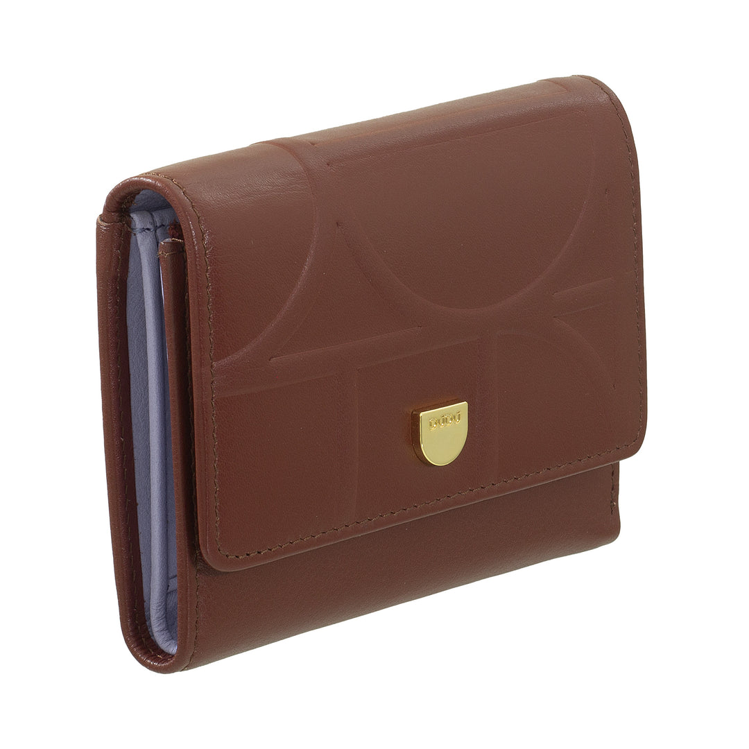 Dudu Women's Women's Woman RFID en réel cuir imprimé, portefeuille avec poche de charnière - sac à main élégant et compact, parfait pour les cartes et les pièces