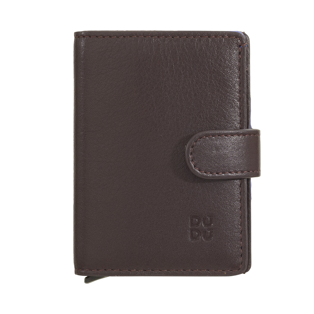 DUDU WALLE RFID MEN'S MEN'S RECHERCHE, SMALL MINIWALLET AVEC CARDPROTECTEUR D'ALUMINUM, BANKNOTES ET CLOSE DE BITON