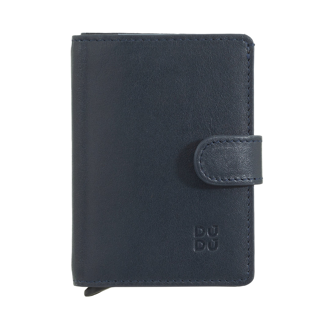 Portefeuille en cuir RFID Homme, Petit Mini portefeuille avec protection en aluminium, Porte-Billets et Fermeture à Bouton