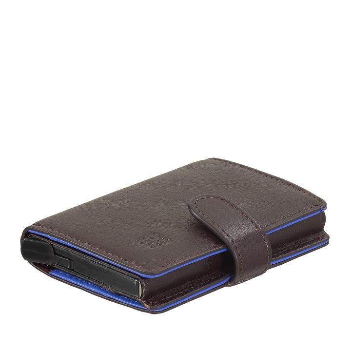 DUDU WALLE RFID MEN'S MEN'S RECHERCHE, SMALL MINIWALLET AVEC CARDPROTECTEUR D'ALUMINUM, BANKNOTES ET CLOSE DE BITON