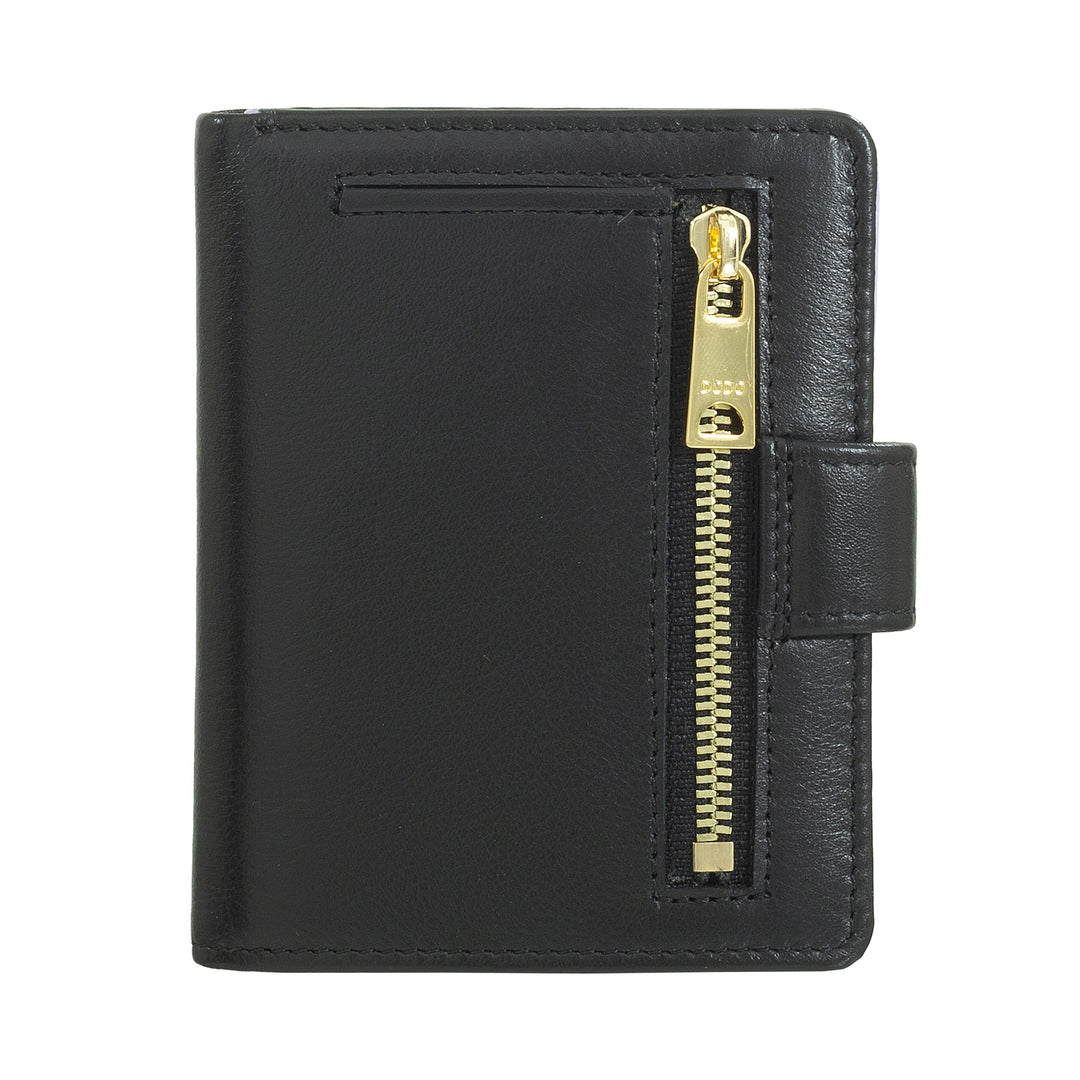 Dudu Women's Wallet in Vera Little Leather Leather Rfid Leather with Crescete Hinge Door Banknotes, External Closure