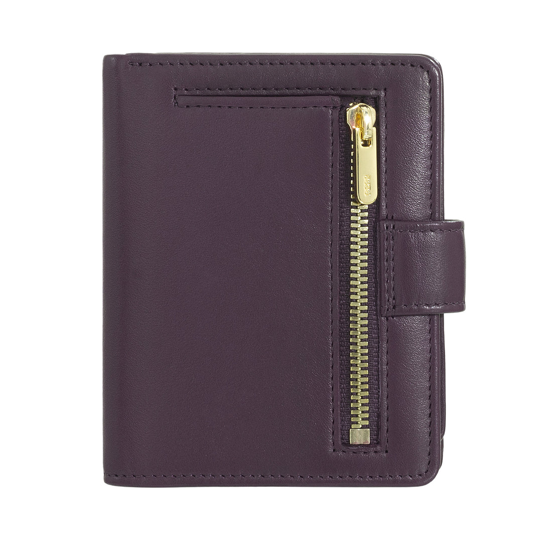 Dudu Women's Wallet en Vera Little Leather Leather RFID Cuir avec des billets de porte de porte à poute, fermeture extérieure, fermeture extérieure