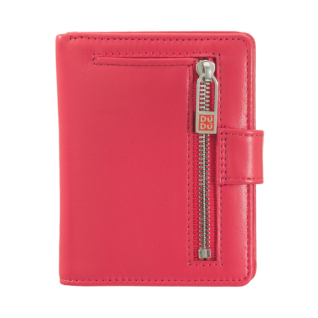 Dudu Women's Wallet en Vera Little Leather Leather RFID Cuir avec des billets de porte de porte à poute, fermeture extérieure, fermeture extérieure