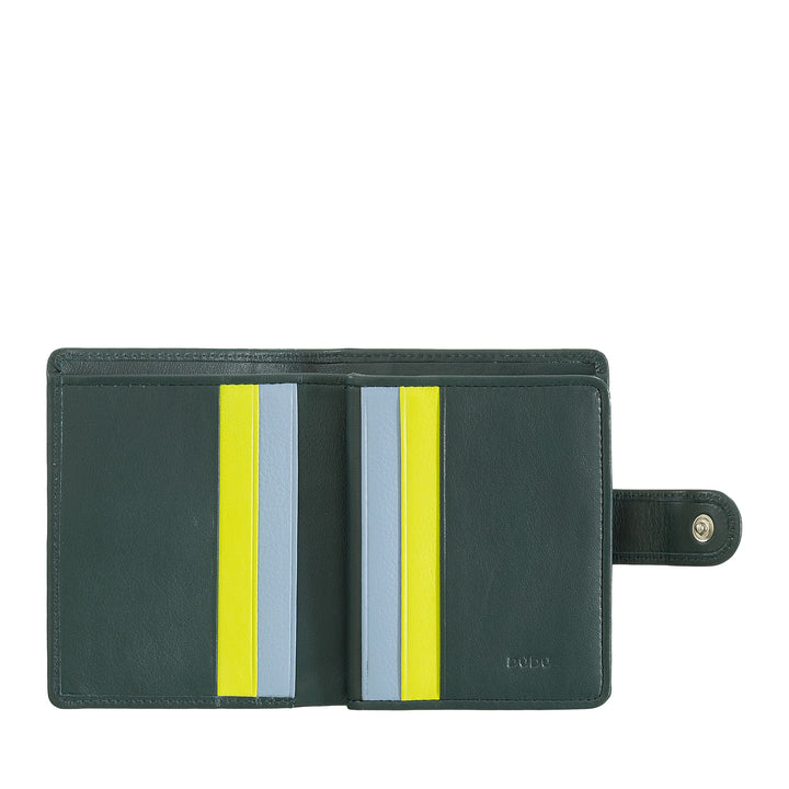 Dudu Women's Wallet en Vera Little Leather Leather RFID Cuir avec des billets de porte de porte à poute, fermeture extérieure, fermeture extérieure