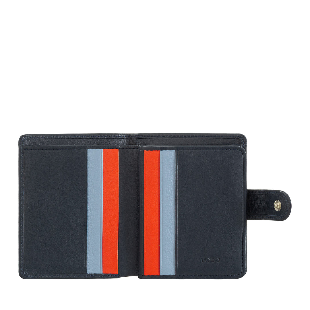 Dudu Women's Wallet en Vera Little Leather Leather RFID Cuir avec des billets de porte de porte à poute, fermeture extérieure, fermeture extérieure