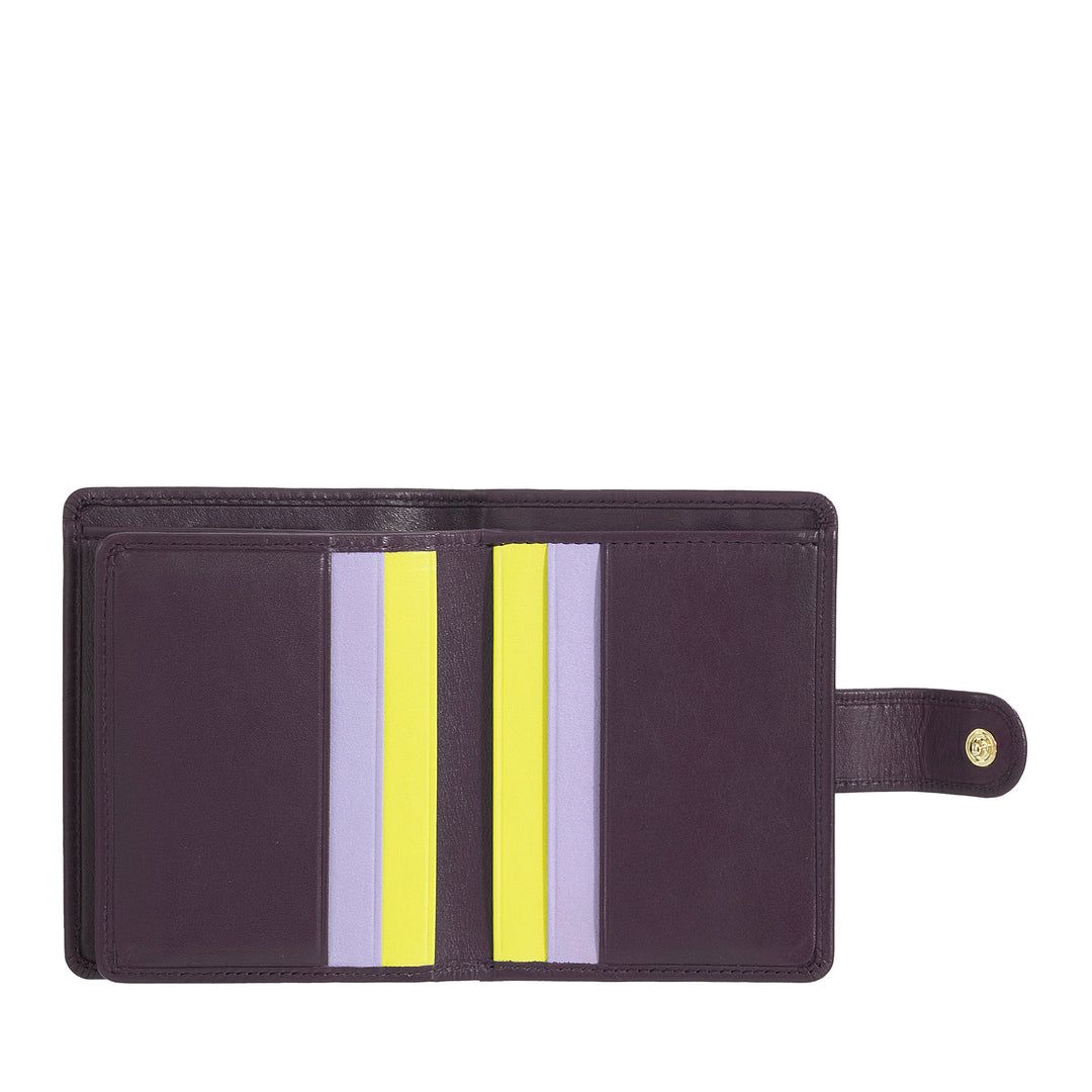 Dudu Women's Wallet en Vera Little Leather Leather RFID Cuir avec des billets de porte de porte à poute, fermeture extérieure, fermeture extérieure