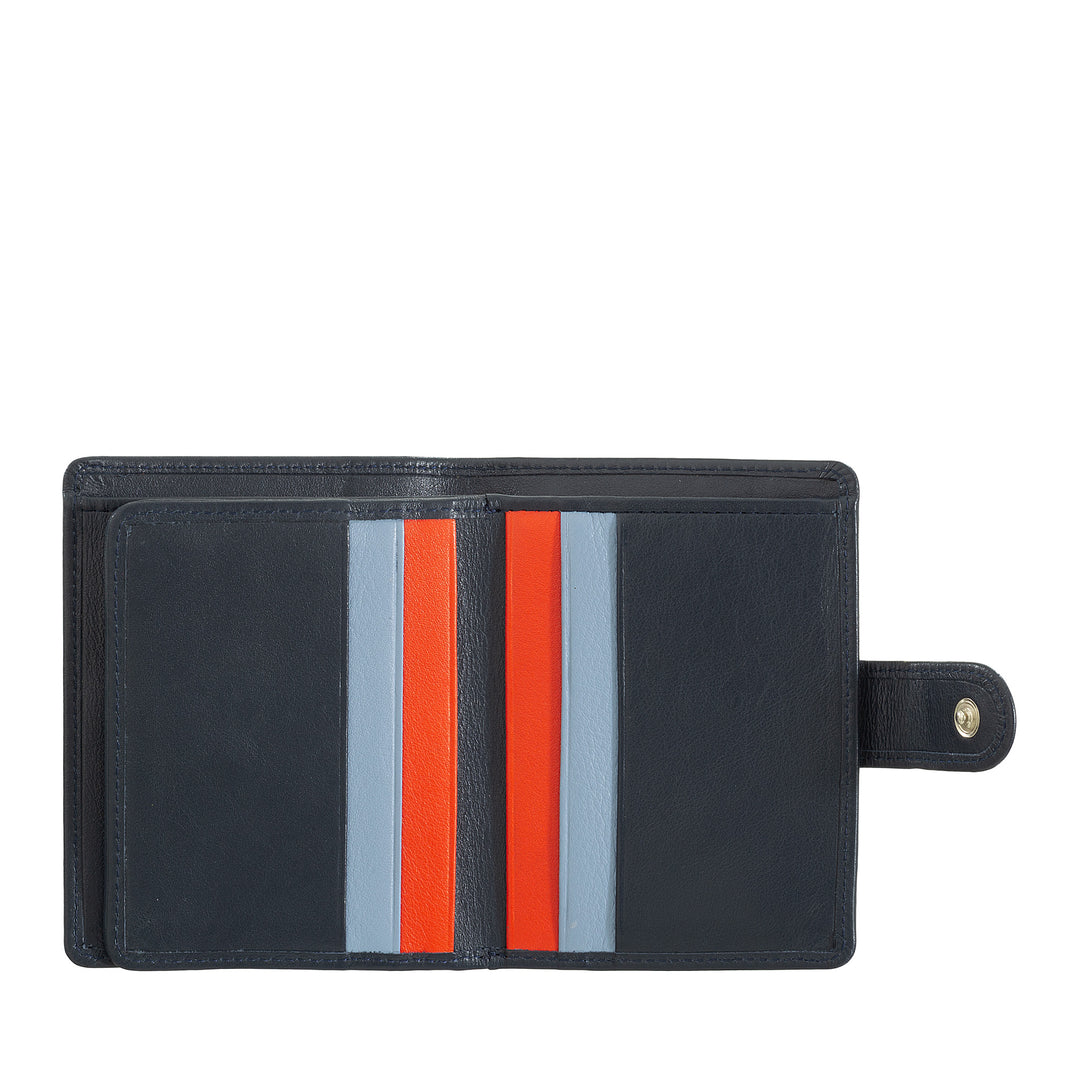 Dudu Women's Wallet en Vera Little Leather Leather RFID Cuir avec des billets de porte de porte à poute, fermeture extérieure, fermeture extérieure