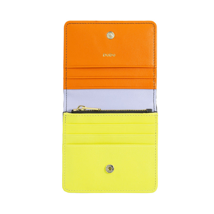 Dudu Women's Women Portefeuille dans Skop Legant RFID Ultra Compact Colorful RFID avec Zip interne et 8 détenteurs de cartes de carte