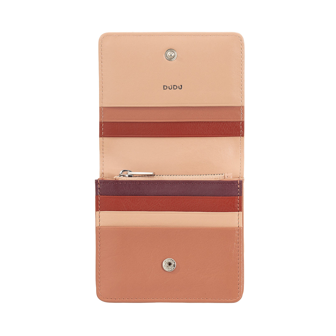 Dudu Women's Women Portefeuille dans Skop Legant RFID Ultra Compact Colorful RFID avec Zip interne et 8 détenteurs de cartes de carte