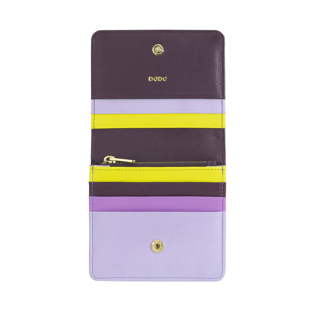 Dudu Women's Women Portefeuille dans Skop Legant RFID Ultra Compact Colorful RFID avec Zip interne et 8 détenteurs de cartes de carte