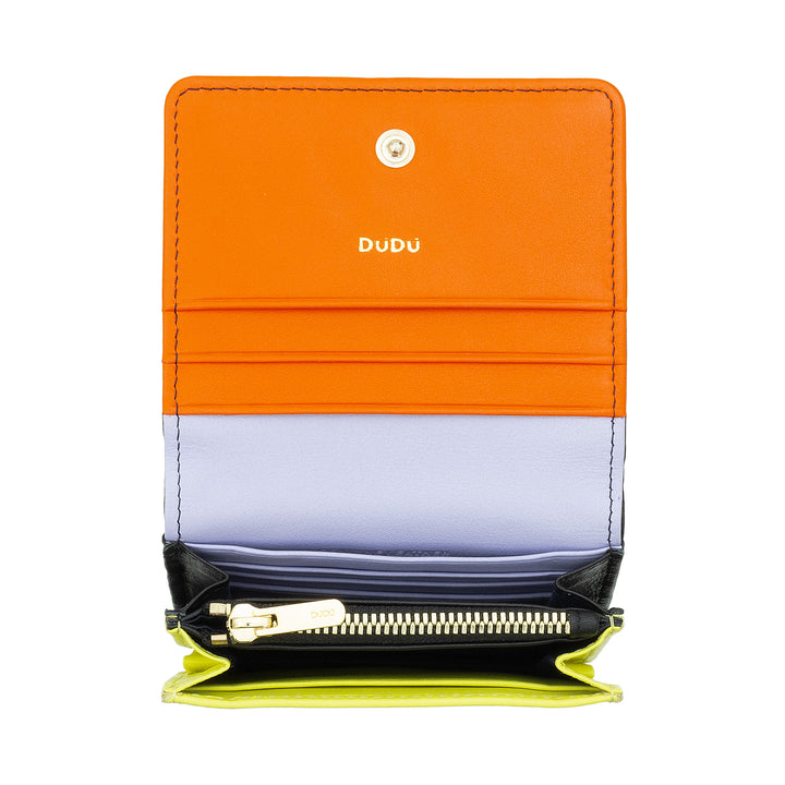 Dudu Women's Women Portefeuille dans Skop Legant RFID Ultra Compact Colorful RFID avec Zip interne et 8 détenteurs de cartes de carte