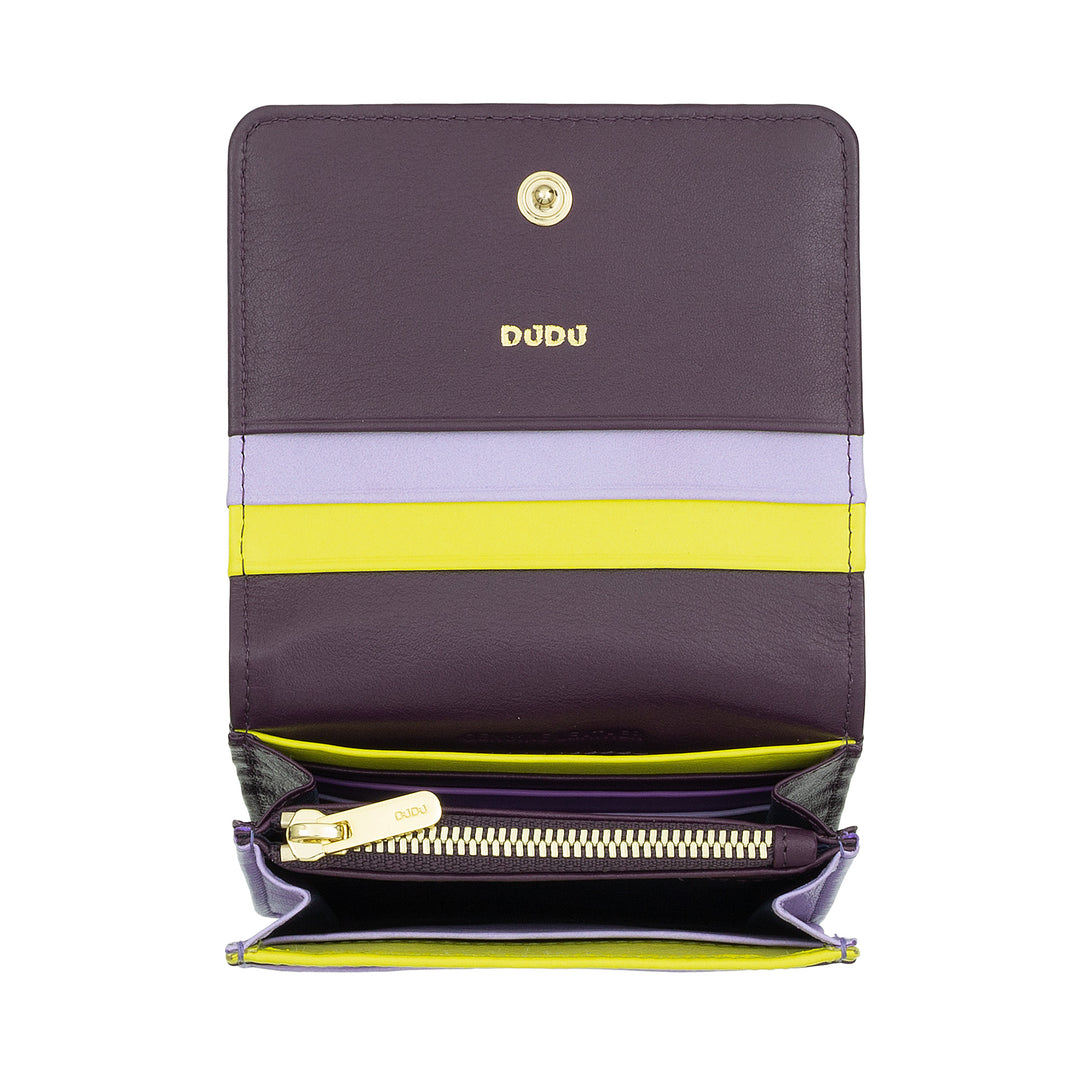 Dudu Women's Women Portefeuille dans Skop Legant RFID Ultra Compact Colorful RFID avec Zip interne et 8 détenteurs de cartes de carte