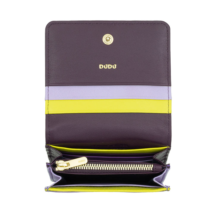 Dudu Women's Women Portefeuille dans Skop Legant RFID Ultra Compact Colorful RFID avec Zip interne et 8 détenteurs de cartes de carte