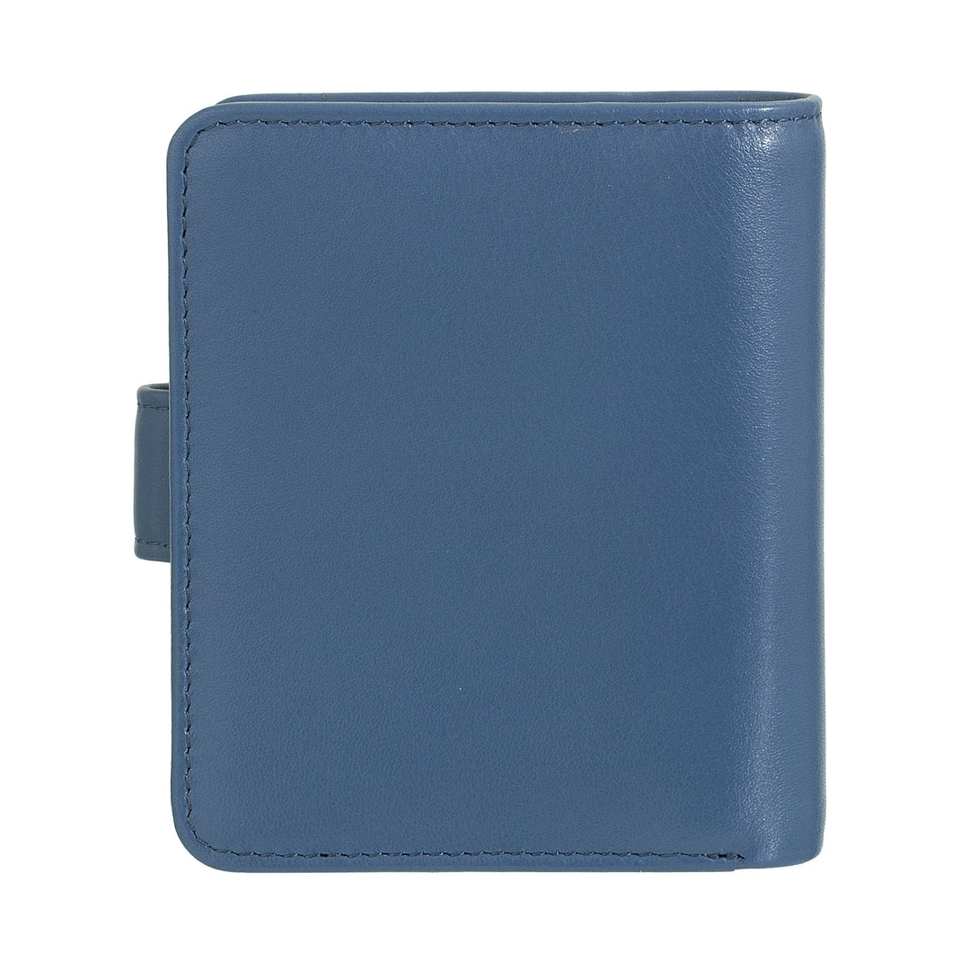 DUDU Petit Portefeuille en Cuir pour Femme avec Porte-Monnaie à Fermeture éclair, Portefeuille Compact avec Fermeture à Bouton, Porte-Billets, Porte-Cartes et Protection RFID