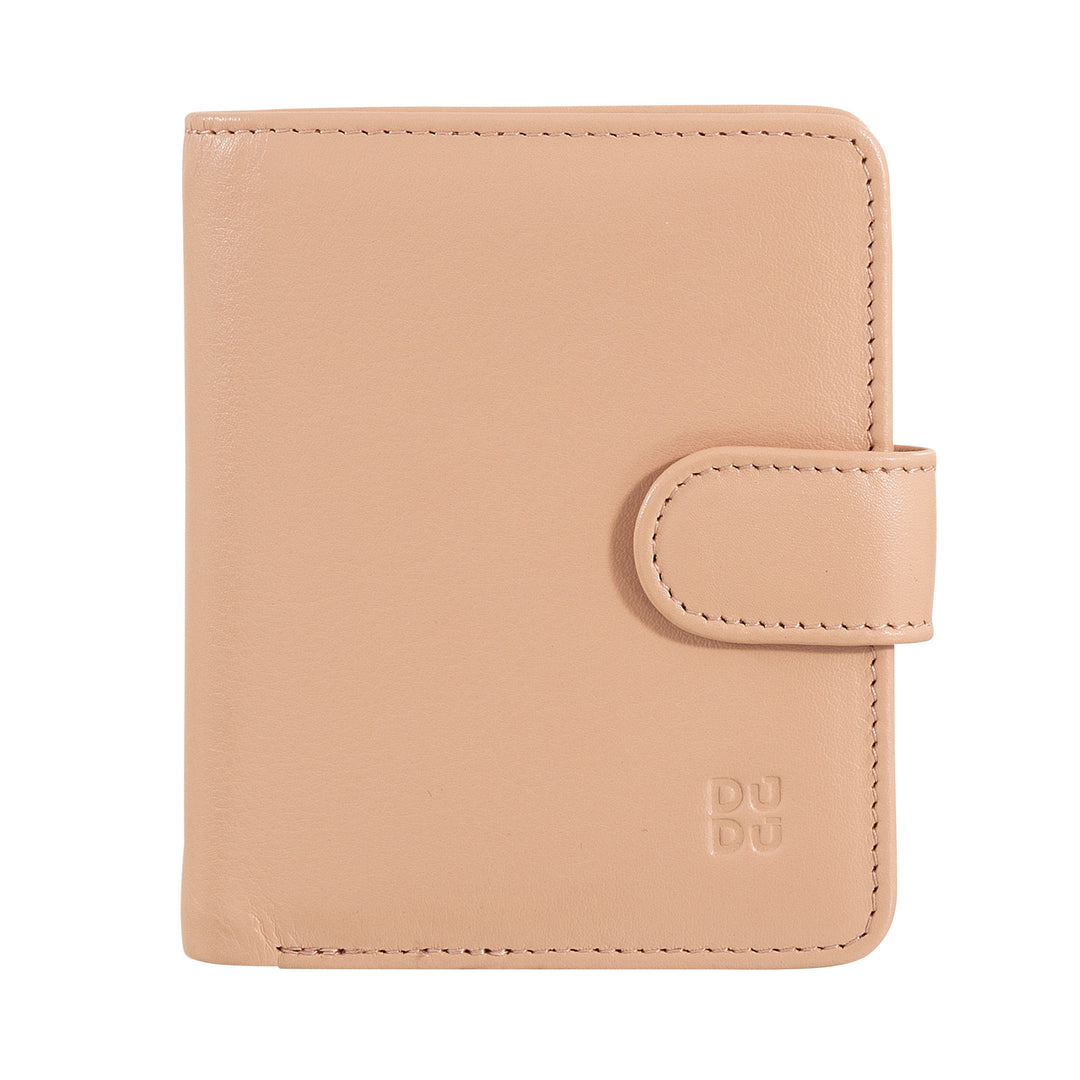 Dudu petit portefeuille en cuir avec porte à fermeture éclair, portefeuille compact de sacs à main avec fermeture de bouton, billets de banque, support de carte et protection RFID