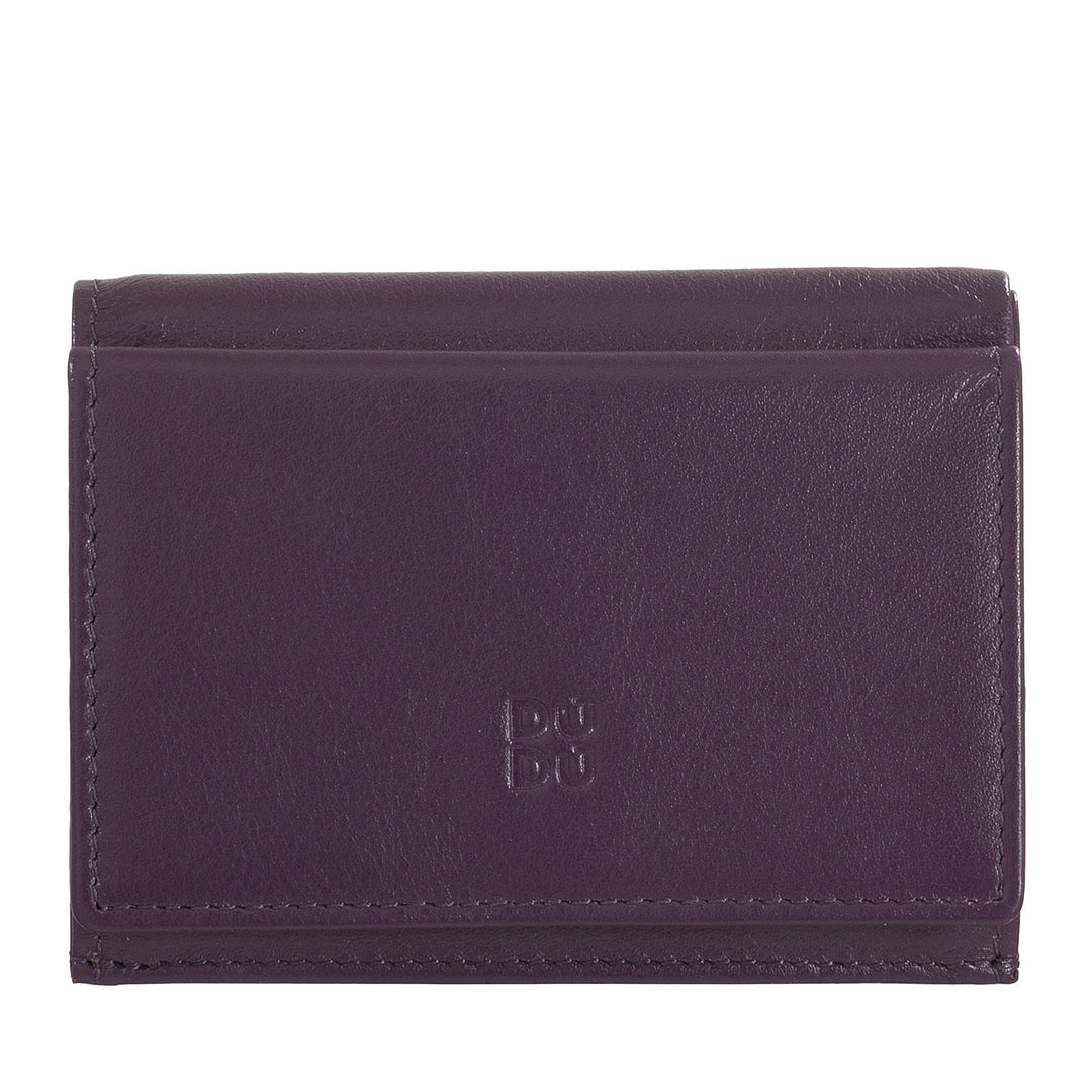 Dudu Small Men's Leather Portefeuille, portefeuille pour femmes, conception compacte avec billets et portes des portes des cartes