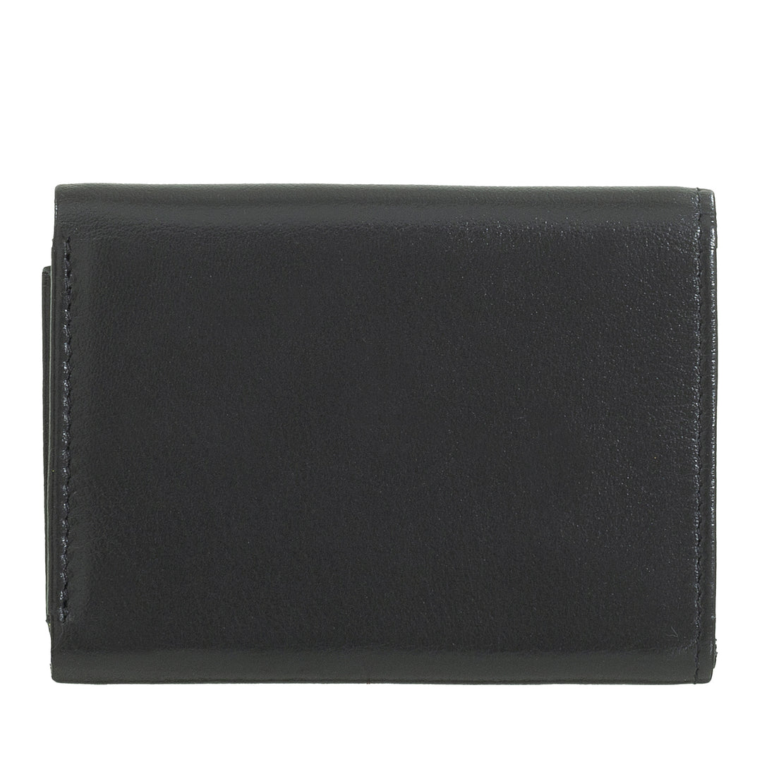 Dudu Small Men's Leather Portefeuille, portefeuille pour femmes, conception compacte avec billets et portes des portes des cartes