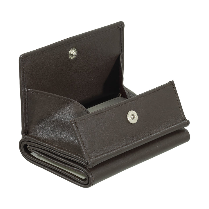 Dudu Small Men's Leather Portefeuille, portefeuille pour femmes, conception compacte avec billets et portes des portes des cartes