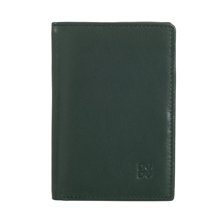 DUDU Men's Slim leather wallet, small and thin design, brings money and cards cards, compact wallets with flap and window