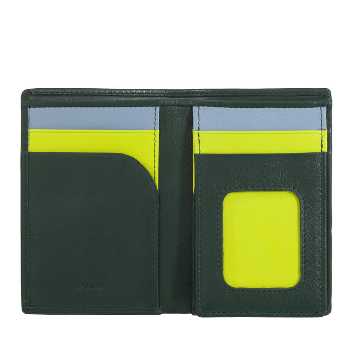 DUDU Men's Slim leather wallet, small and thin design, brings money and cards cards, compact wallets with flap and window