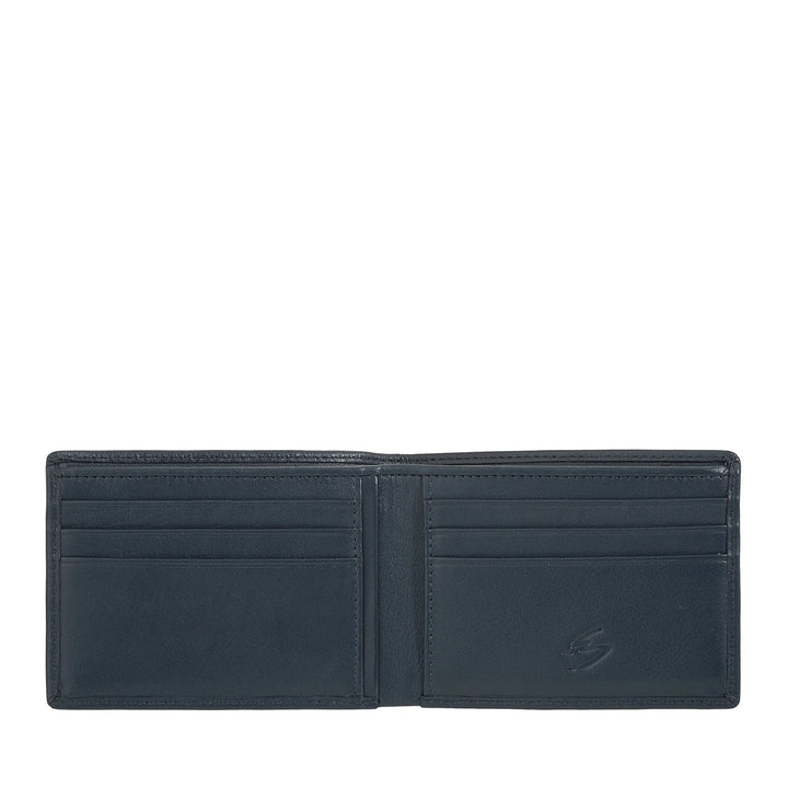 Nuvola Pelle Portafoglio Uomo Compatto Slim in Vera - Portacarte Pelle Porta Banconote e 6 Tasche Slot Porta Tessere Documenti