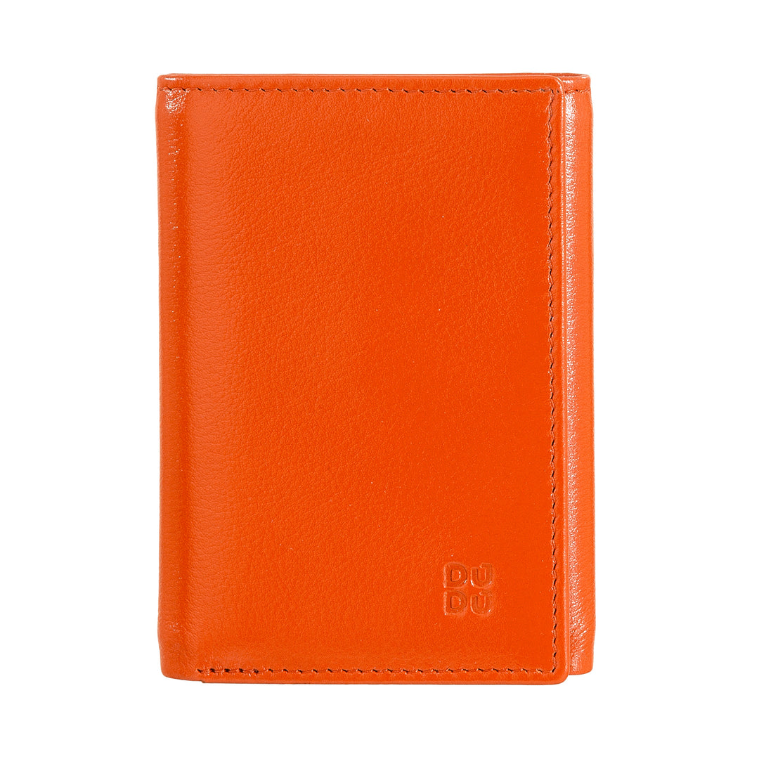 Dudu Man Wale Trifold en cuir, cartes RFID verticales avec bouton, billets de banque, porte multicolore