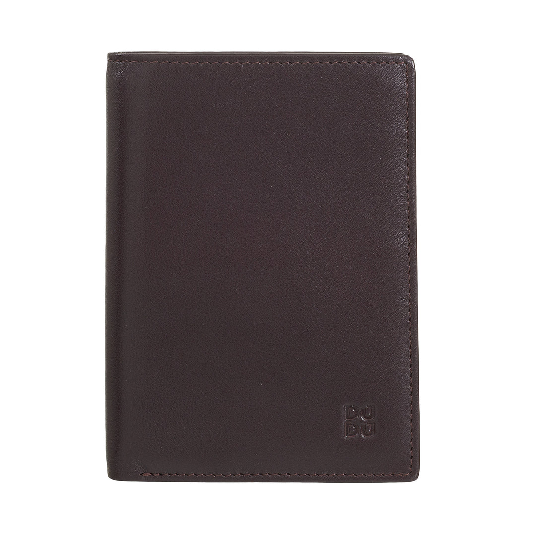 DUDU men's wallet for rfid book in multicolor leather with lightning